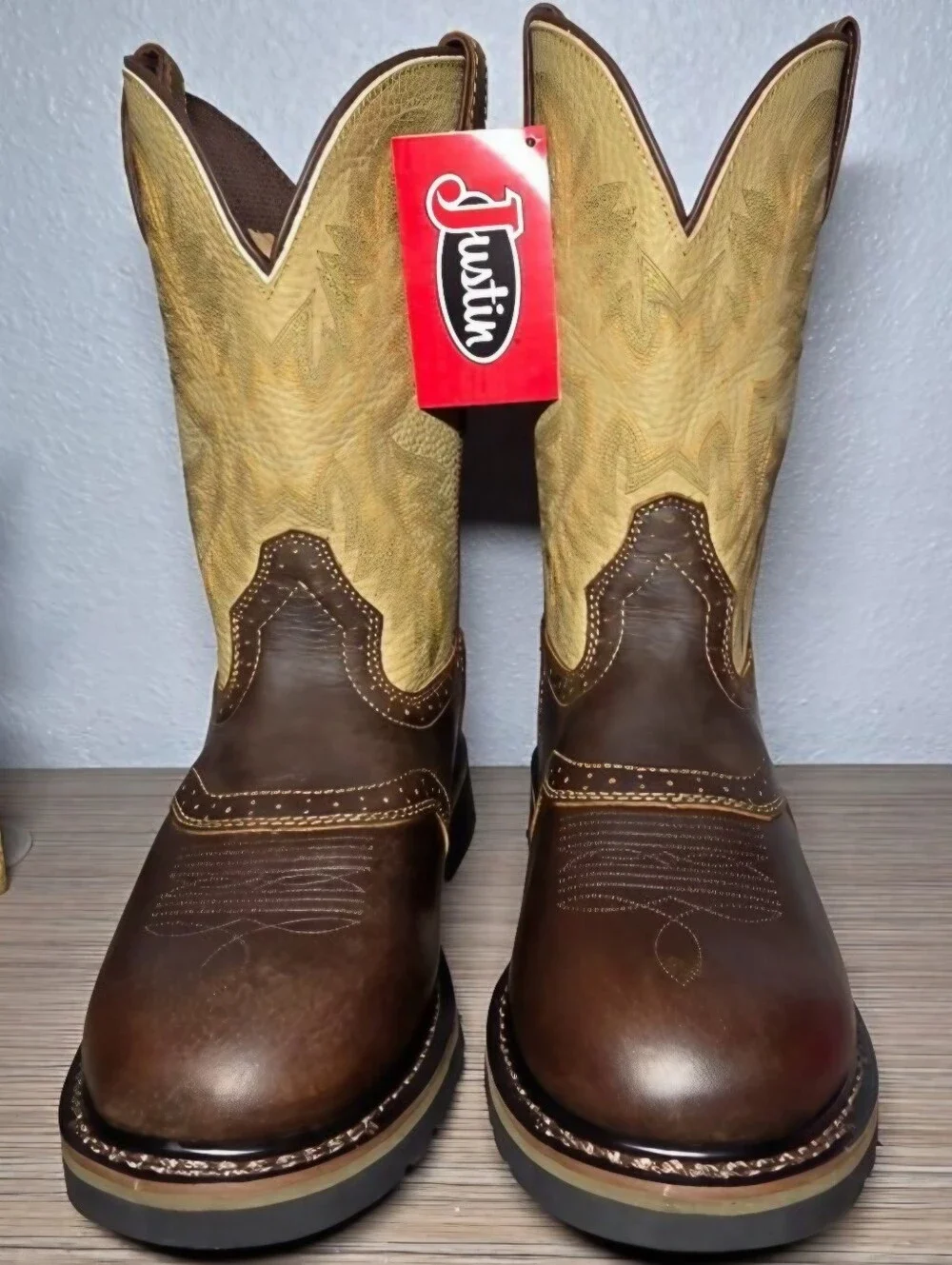 Justin SE4660 Superintendent Work Boots Slip Resistant EH Leather-Mens 11D